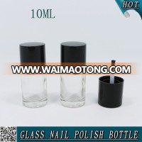 round 10ml empty gel nail polish glass bottle with black lid