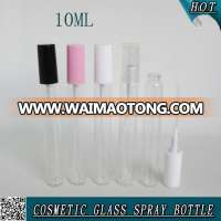 crimp neck 10ml clear empty glass perfume bottle with plastic spray mist